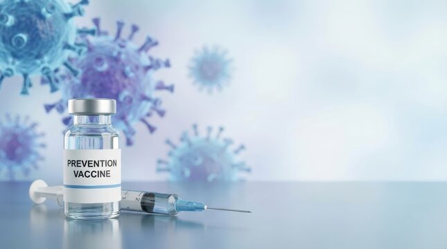 Vaccine research on flu virus in hospital patient injection with syringe for health care and science advancement