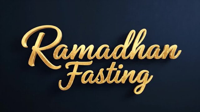 Ramadhan Fasting written in gold lettering on a dark background for spiritual observance