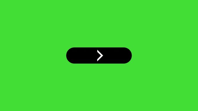 Green Screen Black Button with White Right Arrow Clickable white arrow clickable user interface