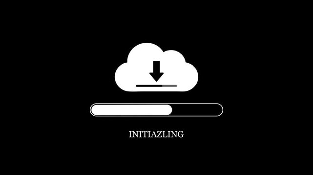 Cloud Downloading Progress Bar Animation Loading initializing