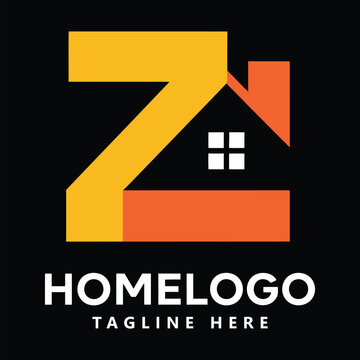 Modern home logo design with house and letter Z symbol icon