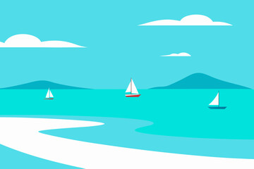Naklejka premium Los Roques Caribbean Beach Vector