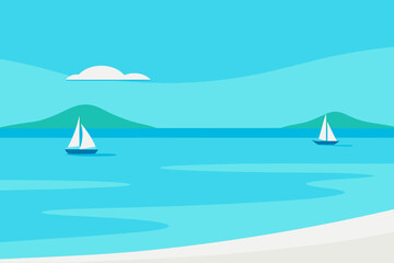 Naklejka premium Los Roques Caribbean Beach Vector