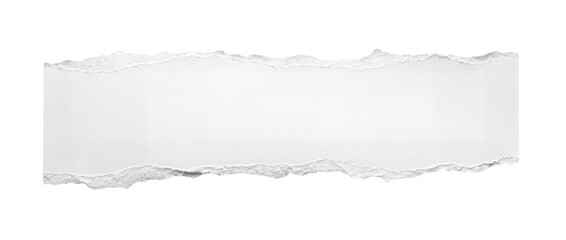 Fototapeta premium Torn paper strip, white ripped paper edge, for mockup or overlay effect, isolated on transparent background, png