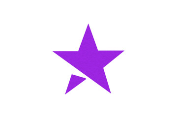 The purple star is located on a transparent background.