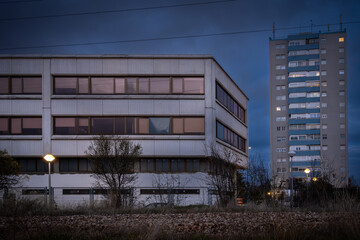 Fototapeta premium Valladolid ciudada europea de España centrla en invierno al anochecer