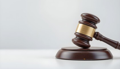 Judge Gavel Isolated on White Background Law and Justice Concept Professional Legal Design