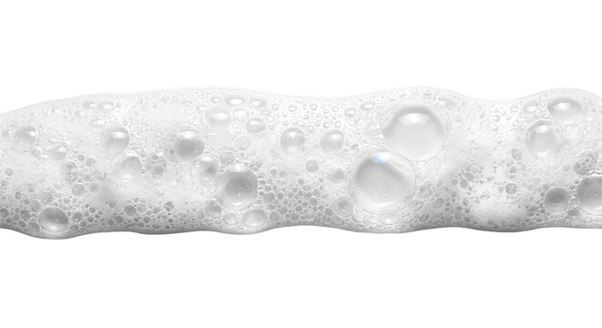 Foam texture with bubbles, soap or shampoo lather, isolated on transparent background, png