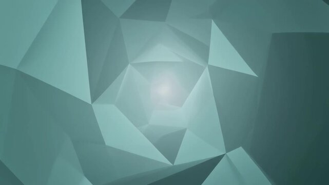 Dynamic geometric pattern with vibrant teal hues and radiant light