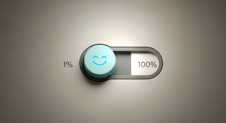 Fototapeta premium A toggle switch with a smiley face on a grey background