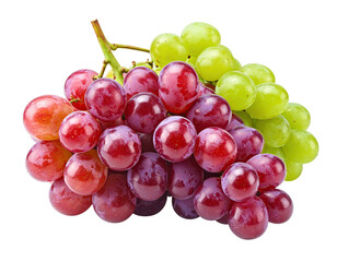 Fototapeta premium Close-up of mixed red and green grapes on a black background