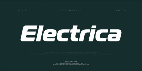 Electrica, Creative digital abstract sport modern alphabet fonts. Typography technology electronic sport digital game music future creative font. vector illustration  © Covecave