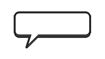 Naklejka premium Comic style speech bubble icon with a thick black border and a subtle drop shadow isolated on a white background.