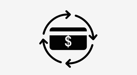 Obraz premium Credit Card Transaction Cycle Icon Illustration.