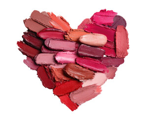 Lipstick swatches forming a heart shape