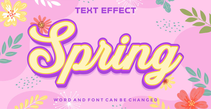 Spring editable text effect