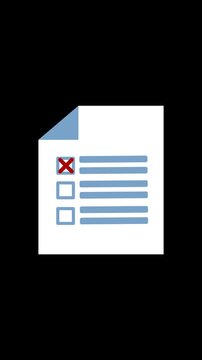 animation shows a blank sheet of paper appearing