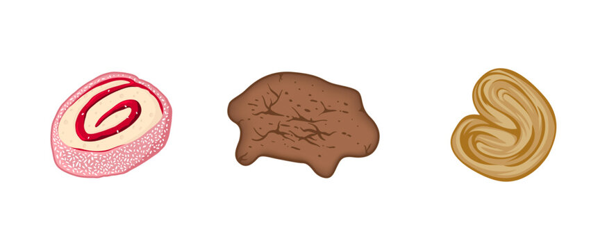 Mexican Sweet Bread Pan Dulce Vector Illustration Set