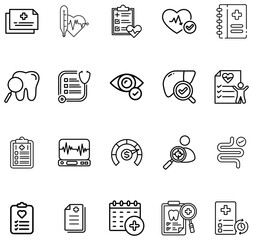 Medical Representing Health Care Diagnostics and Records symbol healthcare