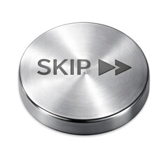 Sleek Silver Skip Button for User Interface