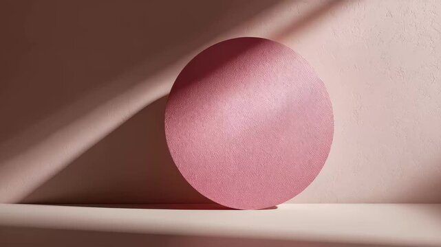Round object placed on a flat surface in a room with soft lighting during the day near a wall painted in light color