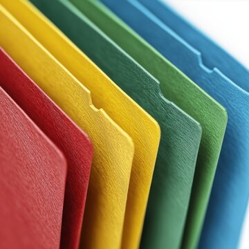 Vibrant Colored File Folders Stacked Neatly