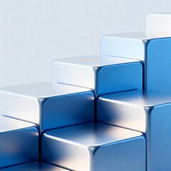3d blue cubes