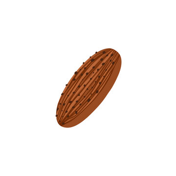 Chocolate candy with white cream. Milk chocolate bar. Vector illustration isolated on white background. 