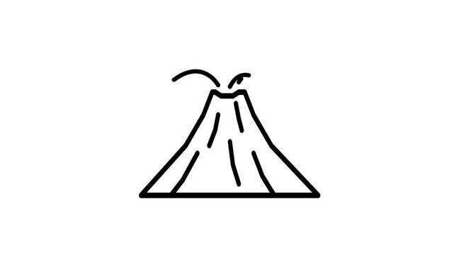 Animated volcano eruption icon isolated on white background