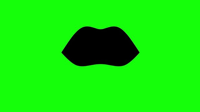 Animated cartoon mouths moving with various expressions on a green screen background.