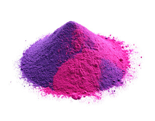 A heap of brightly colored powder in shades of pink and purple