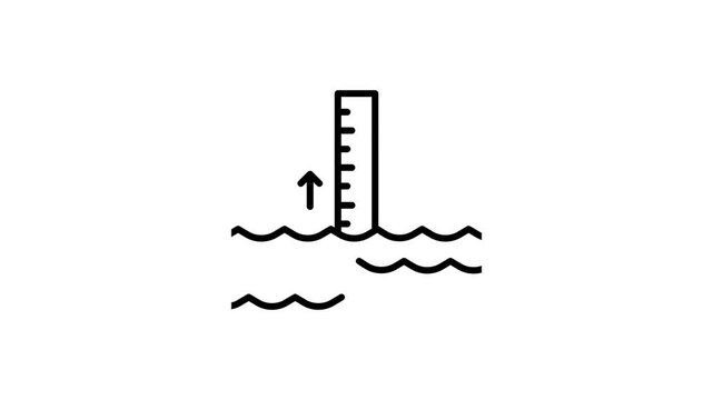 Animated rising water level gauge icon