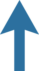 Blue Arrow Upward Direction Simple Solid Color Icon Symbol for Navigation and Direction