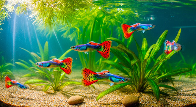 guppy in aquarium