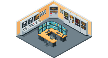 Obraz premium Isometric Office Space with Modern Furniture.