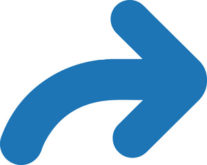 Blue Arrow Icon in Simple Design with Bright Blue Color on White Background for Navigation Symbol