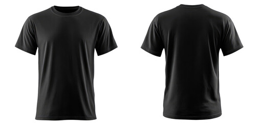 Blank black t-shirt, front and back views (1)