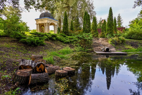 Decorative alcove on the source of the Seversky Donets River, Belgorod region of Russia