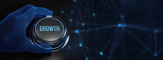 Business Growth Concept. Development to success and motivation. 3d illustration