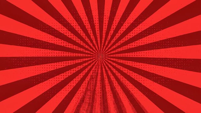 Red Comic Radial Burst Pop Art Background