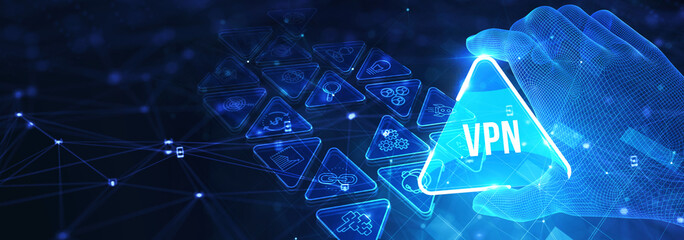 Business, Technology, Internet and network concept. VPN network security internet privacy encryption concept. 3d illustration