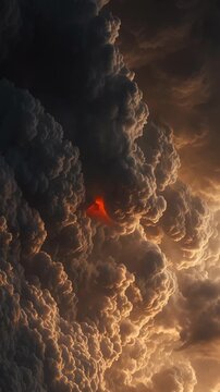 A solitary figure stands before an immense, illuminated cloud formation, bathed in golden light