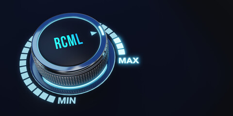 Robot Control Meta Language technology concept. RCML. 3d illustration