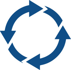 Circular Arrows in Modern Minimalist Design with Blue Color Scheme on White Background for Infographic Template