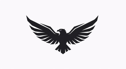 Obraz premium Black Eagle Wings Spread Symbol Design