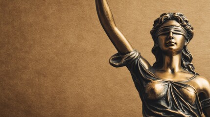 Naklejka premium Business regulation, structure Law, Transparency, Bronze Statue of Lady Justice Symbolizing Fairness and Impartiality in Business Regulation and Legal Framework