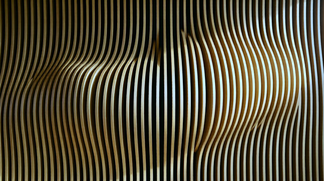 Parametric wood wall background with wave pattern