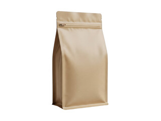 Standing kraft paper pouch isolated on transparent background
