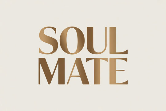 Elegant Soul Mate typography in gold on cream background