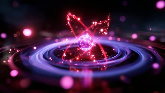 A Stunning Visual Representation of Atomic Structure: Illustrated with Vibrant Colors, the Image Captivates the Essence of Science and Nature, Showcasing the Dynamic Energy and Intricacies of Atoms in